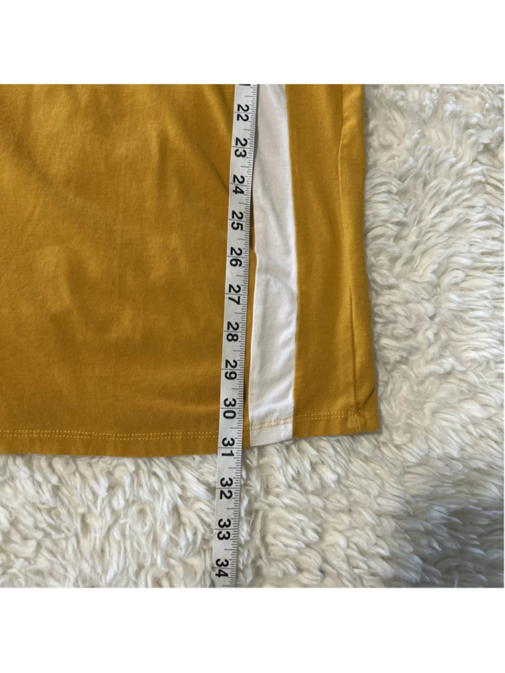 Heart & Hips Small 90’s Style T Shirt Dress Mustard & White Stretchy Comfortable
